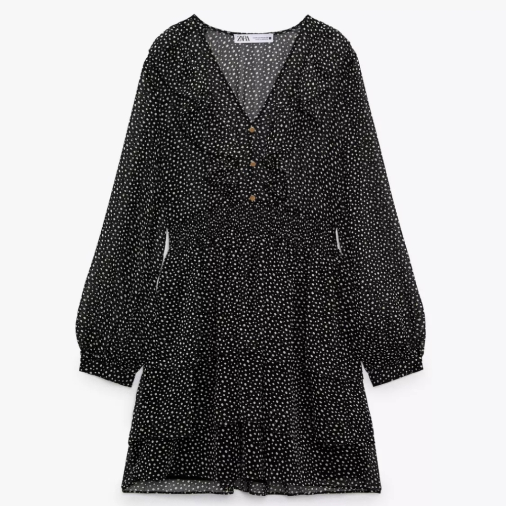 ZARA POLKA DOT PRINT DRESS - Picture 2 of 6